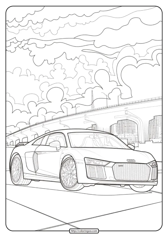 Printable Audi Cars Coloring Book Page 12 1 printable audi coloring book page 12