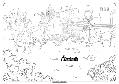 Printable Disney Cinderella Carriage Coloring Page