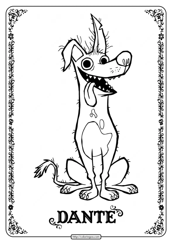 printable disney coco dante coloring pages 2