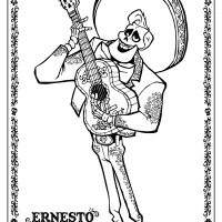 printable disney coco ernesto coloring pages