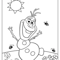 printable disney frozen olaf summer coloring page