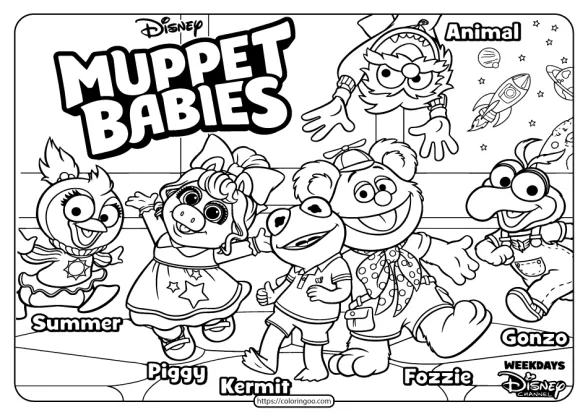 Printable Disney Muppet Babies PDF Coloring Book 1 printable disney muppet babies pdf coloring book