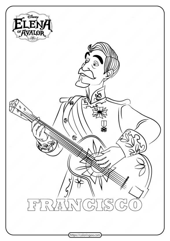 Princess Elena Of Avalor Francisco Coloring Pages 1 printable elena of avalor francisco coloring pages