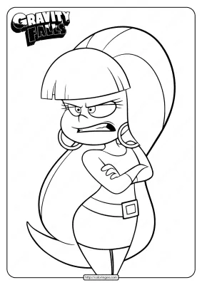 Printable Gravity Falls Angry Pasifica ColoringPage
