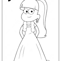 printable gravity falls cute pasifica coloring page