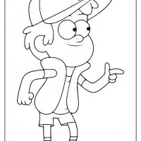 printable gravity falls dipper coloring page
