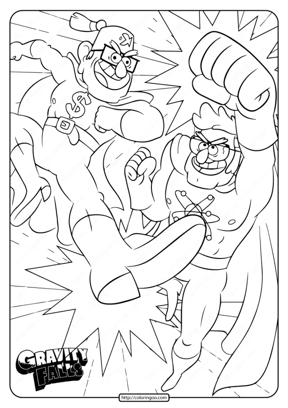 Gravity Falls Stan and Ford Coloring Pages 1 printable gravity falls stan and ford coloring pages