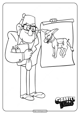 Printable Gravity Falls Stanley Coloring Pages