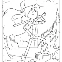printable gravity falls wendy coloring page