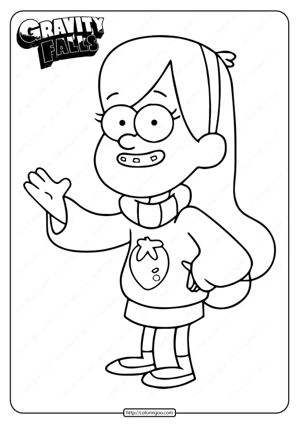 Free Printable Gravity Falls Mabel Coloring Page 1 printable gravity mabel coloring page