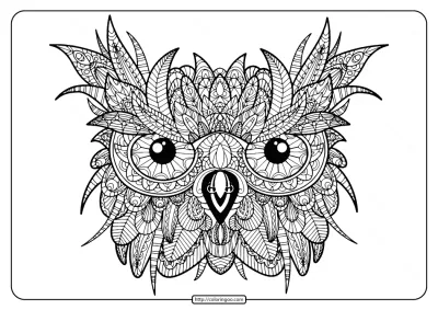 Printable Owl Mandala PDF Coloring Pages