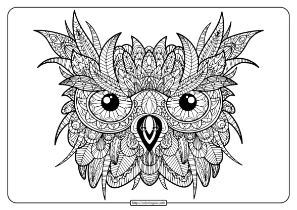 Printable Owl Mandala PDF Coloring Pages 1 printable owl mandala coloring pages