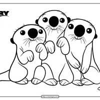 Disney Finding Dory Otters Coloring Pages