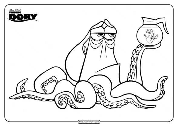 Disney Finding Dory and Hank Pdf Coloring Pages 1 Disney Finding Dory and Hank Coloring Pages