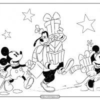 Disney Mickey and Friends Christmas Coloring Page 90 Disney Mickey and Friends Christmas Coloring Page