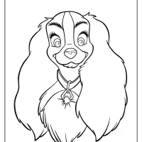 Printable Lady and the Tramp Coloring Page 02