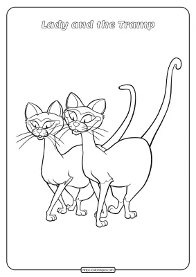 Printable Lady and the Tramp Coloring Pages 04