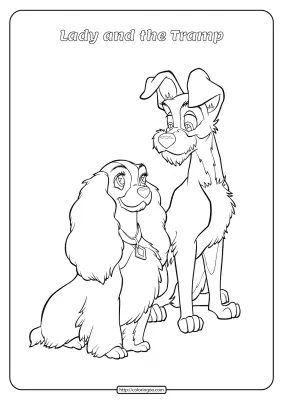 Printable Lady and the Tramp Coloring Pages 07
