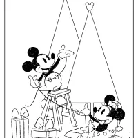 Printable Mickey and Minnie Christmas Coloring Page
