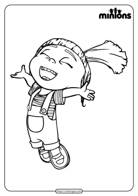 Printable Minions Agnes Pdf Coloring Page