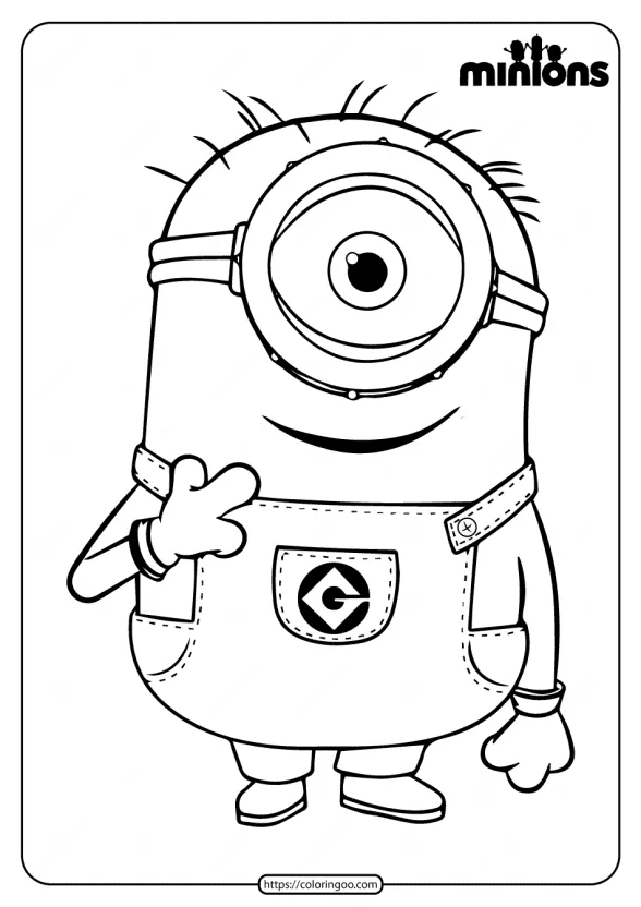 Printable Minions Carl Pdf Coloring Page