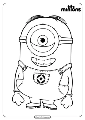Printable Minions John Pdf Coloring Page