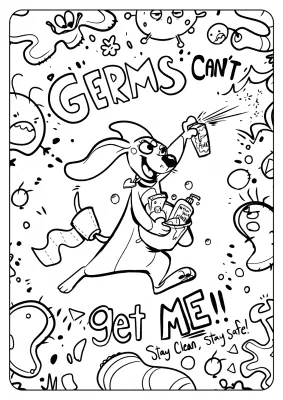 Stay Clean Stay Safe Coloring Page