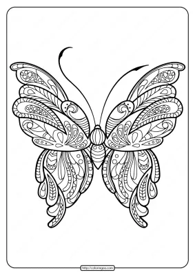 Printable Butterfly Mandala Coloring Pages 51