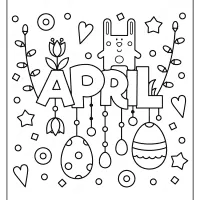 free printable april pdf coloring page