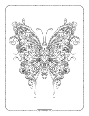 Free Printable Butterfly Adult Coloring Pages