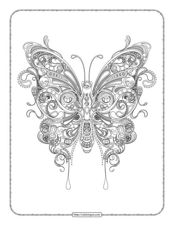 free printable butterfly adult coloring pages