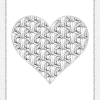 free printable heart flower coloring page 2