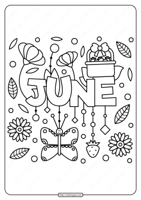 Free Printable June Pdf Coloring Page