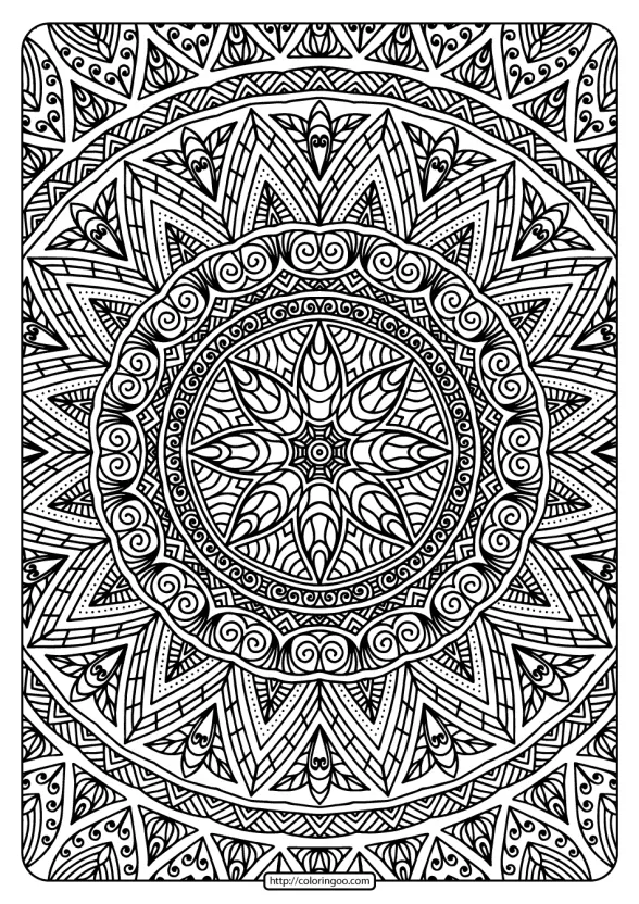 Free Printable Mandala Adult Coloring Book 1 free printable mandala adult coloring book