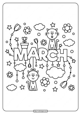 Free Printable March Pdf Coloring Page