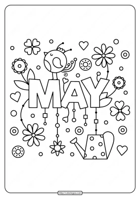 Free Printable May Pdf Coloring Page