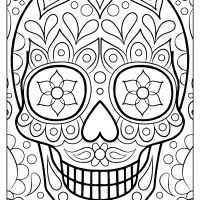 free printable sugar skull coloring page