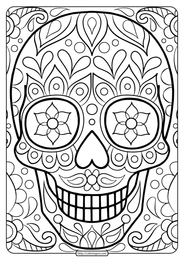 Free Printable Sugar Skull Coloring Page 1 free printable sugar skull coloring page