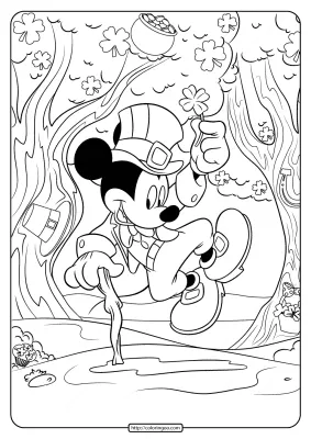 Mickey Mouse St. Patrick’s Day Coloring Page