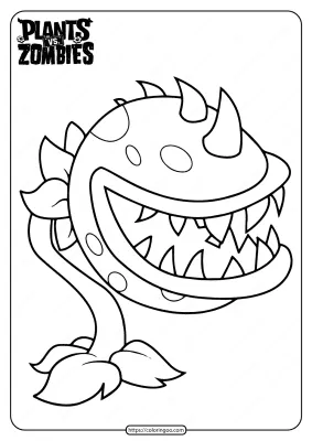 Plants vs Zombies Chomper Pdf Coloring Page