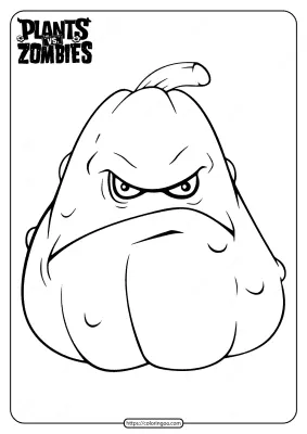 Plants vs Zombies Squash Pdf Coloring Page