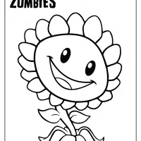 Plants vs Zombies Sunflower Coloring Page 13 plants vs zombies sunflower coloring page