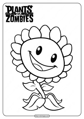 Plants vs Zombies Sunflower Coloring Page