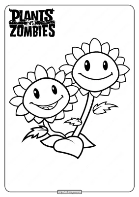 Plants vs Zombies Twin Sunflower Coloring Page