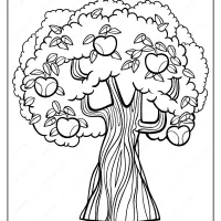 printable apple tree pdf coloring page