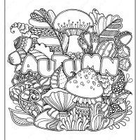 printable autumn coloring page book