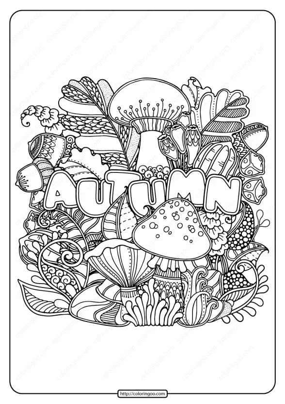 Printable Autumn Pdf Coloring Page Book 1 printable autumn coloring page book