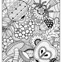printable autumn zentangle coloring page
