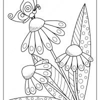 printable butterfly on flower pdf coloring book