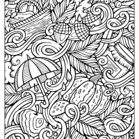 printable fall doodles pdf coloring page